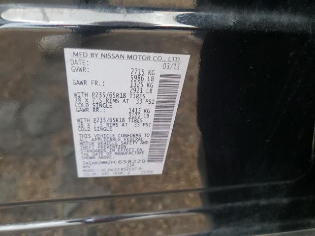 5N1AR2MM2FC658229 - 2015 NISSAN PATHFINDER S 黑色 照片 13