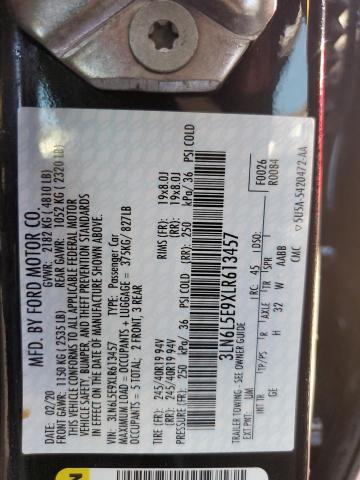 3LN6L5E9XLR613457 - 2020 LINCOLN MKZ RESERVE შავი ფოტო 13