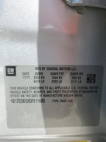 1G1ZC5E02CF211683 - 2012 CHEVROLET MALIBU 1LT 银色 照片 13