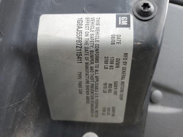 1G8AJ55F87Z115411 - 2007 SATURN ION LEVEL 2 ლურჯი ფოტო 12