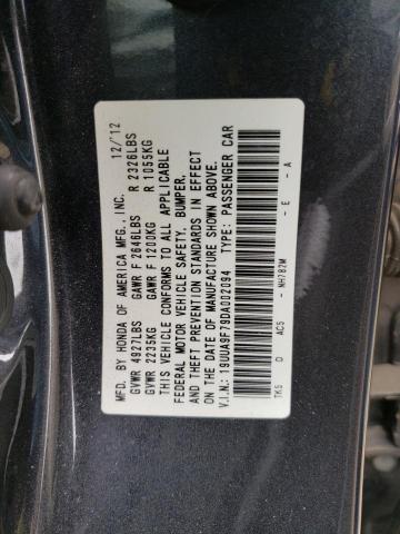 19UUA9F79DA002094 - 2013 ACURA TL ADVANCE BLACK photo 12