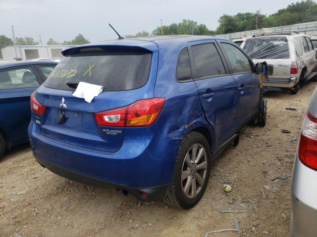 4A4AP3AU8FE004207 - 2015 MITSUBISHI OUTLANDER ES BLUE photo 4