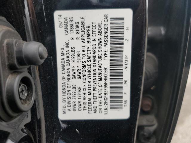 2HGFB2F95FH500991 - 2015 HONDA CIVIC EXL BLACK photo 13