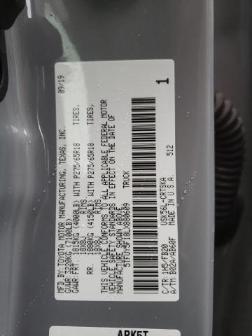 5TFUY5F18LX880609 - 2020 TOYOTA TUNDRA DOUBLE CAB SR/SR5 GRAY photo 12