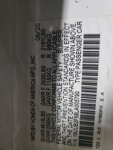 19UUB2F68LA005790 - 2020 ACURA TLX TECHNOLOGY WHITE photo 13