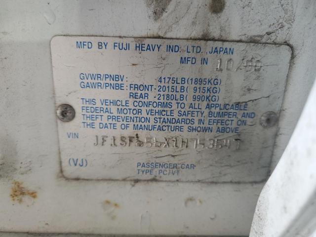 JF1SF656X1H753647 - 2001 SUBARU FORESTER S WHITE photo 13