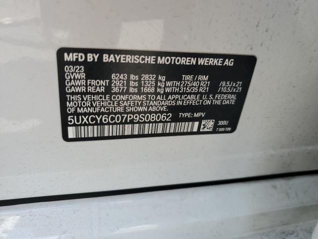 5UXCY6C07P9S08062 - 2023 BMW X6 XDRIVE40I WHITE photo 13