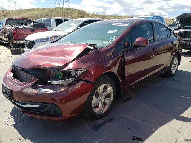 2HGFB2F54DH585008 - 2013 HONDA CIVIC LX MAROON photo 1