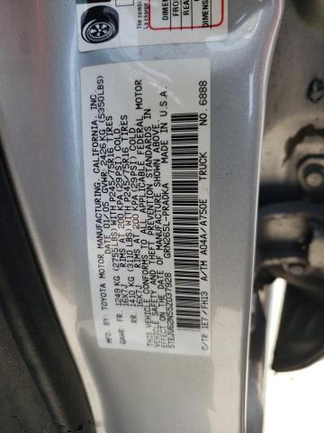 5TEJU62N55Z037928 - 2005 TOYOTA TACOMA DOUBLE CAB PRERUNNER SILVER photo 12