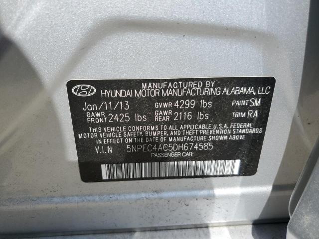 5NPEC4AC5DH674585 - 2013 HYUNDAI SONATA SE SILVER photo 12