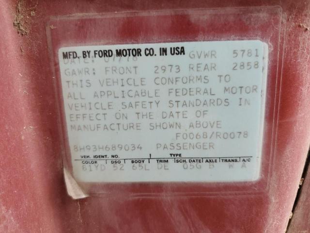 8H93H689034 - 1978 MERCURY COUGAR BURGUNDY photo 12