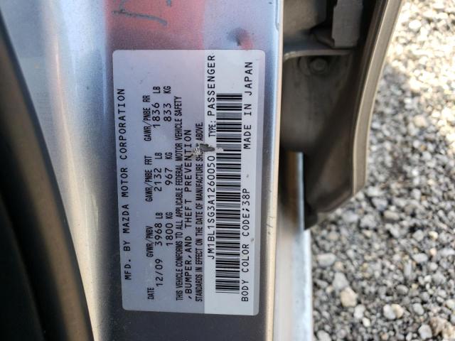 JM1BL1SG3A1260050 - 2010 MAZDA 3 I SILVER photo 12