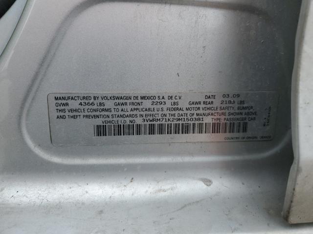 3VWRM71K29M150381 - 2009 VOLKSWAGEN JETTA SE SILVER photo 12