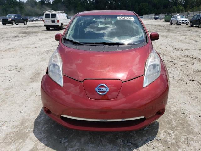 1N4AZ0CP2FC314197 - 2015 NISSAN LEAF S RED photo 5