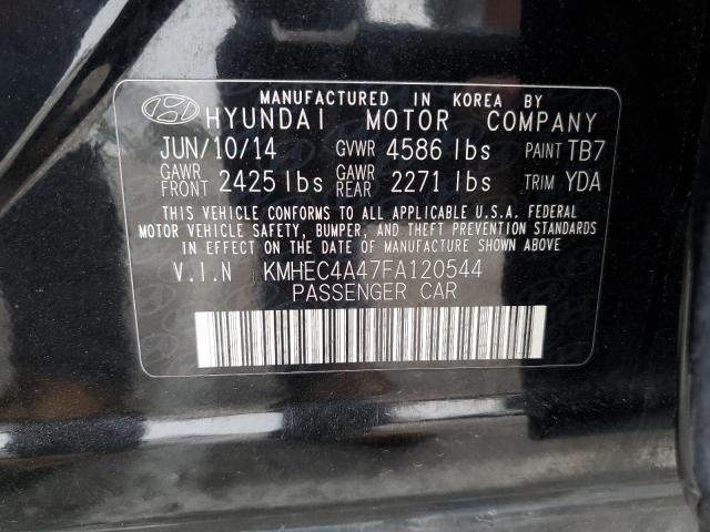 KMHEC4A47FA120544 - 2015 HYUNDAI SONATA HYBRID BLACK photo 12