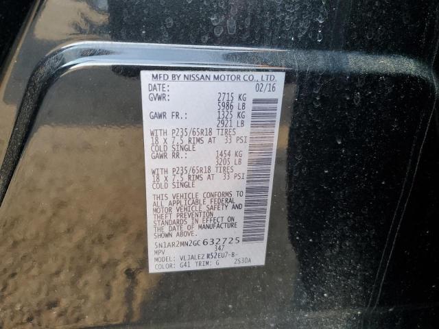 5N1AR2MN2GC632725 - 2016 NISSAN PATHFINDER S BLACK photo 14