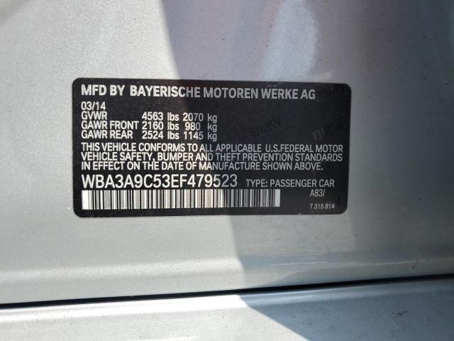 WBA3A9C53EF479523 - 2014 BMW 335 I SILVER photo 12