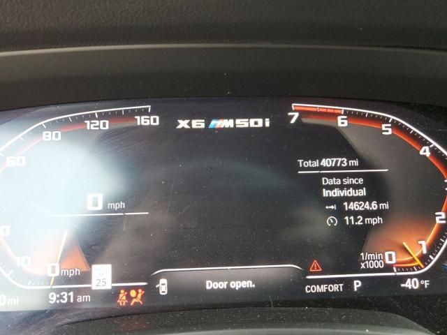 5UXCY8C05LLE40381 - 2020 BMW X6 M50I BLACK photo 9
