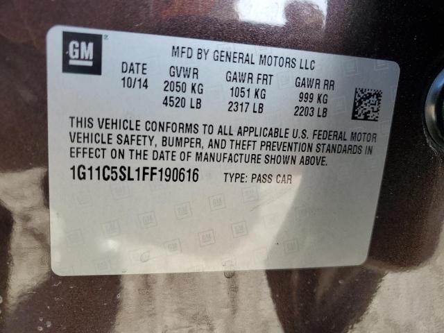 1G11C5SL1FF190616 - 2015 CHEVROLET MALIBU 1LT 棕色 照片 12