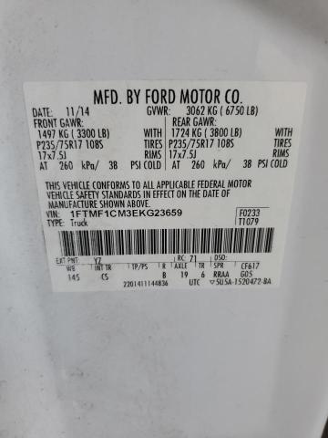 1FTMF1CM3EKG23659 - 2014 FORD F150 WHITE photo 12