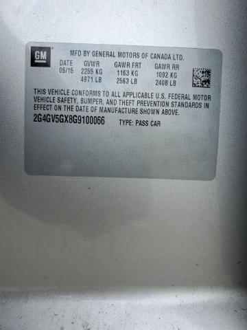 2G4GV5GX8G9100066 - 2016 BUICK REGAL GS ვერცხლისფერი ფოტო 12