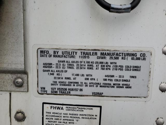 1UYVS2536HU615706 - 2017 UTILITY TRAILER WHITE photo 10