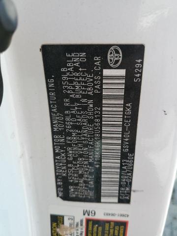 4T1BK46K18U568132 - 2008 TOYOTA CAMRY LE WHITE photo 12