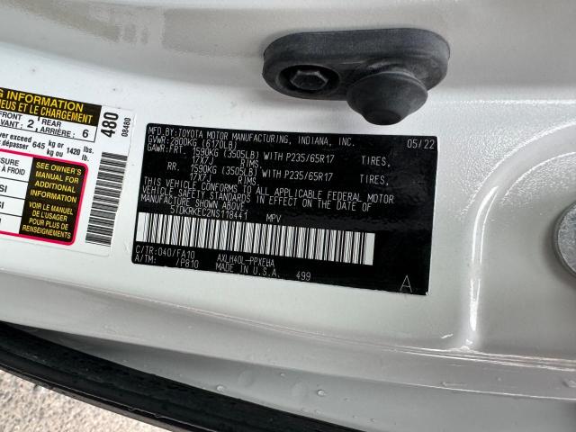 5TDKRKEC2NS118441 - 2022 TOYOTA SIENNA LE WHITE photo 10