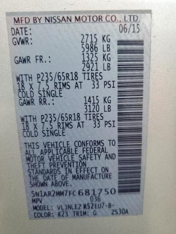 5N1AR2MM7FC681750 - 2015 NISSAN PATHFINDER S SILVER photo 13