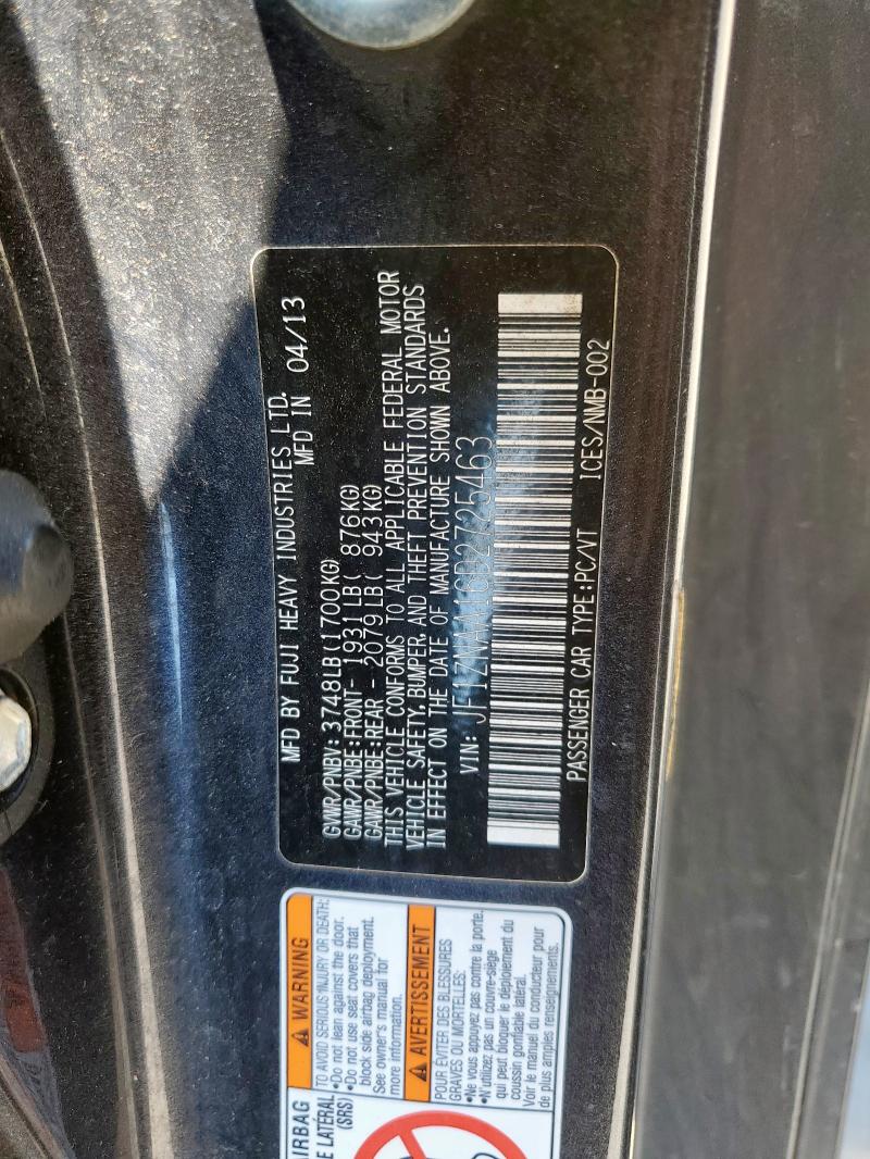 JF1ZNAA16D2725463 - 2013 TOYOTA SCION FR-S CHARCOAL photo 12