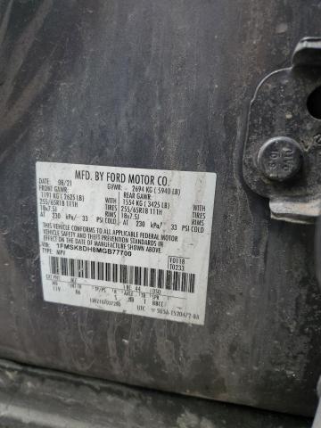 1FMSK8DH8MGB77700 - 2021 FORD EXPLORER XLT 石墨色 照片 14