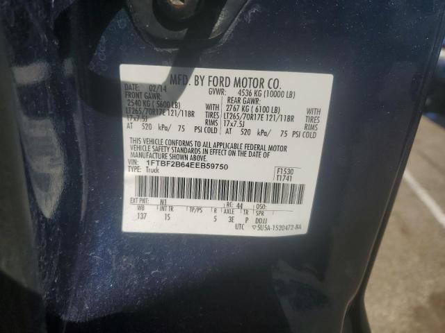 1FTBF2B64EEB59750 - 2014 FORD F250 SUPER DUTY BLUE photo 12