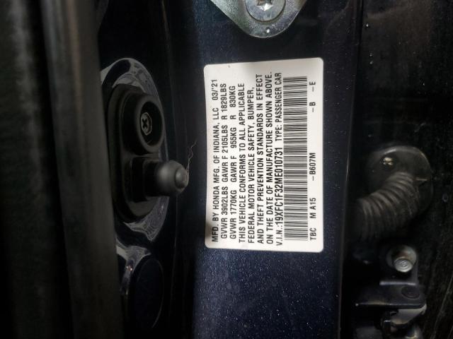 19XFC1F32ME010731 - 2021 HONDA CIVIC EX 蓝色 照片 12