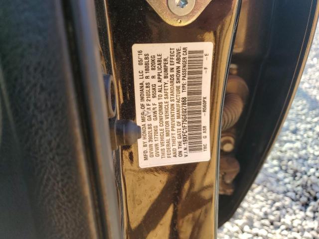 19XFC1F75GE027868 - 2016 HONDA CIVIC EXL BLACK photo 12