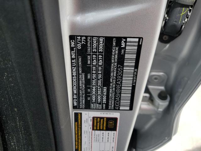 4JGDA5HB9EA393057 - 2014 MERCEDES-BENZ ML 350 4MATIC SILVER photo 12