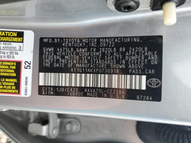 4T1G11AKXPU730918 - 2023 TOYOTA CAMRY SE NIGHT SHADE SILVER photo 12