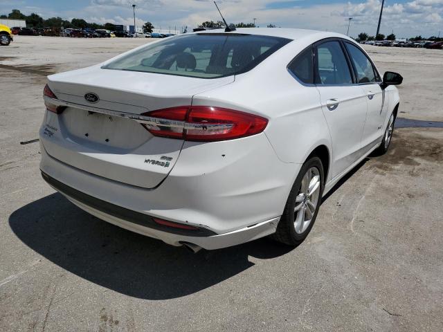 3FA6P0LU1JR162618 - 2018 FORD FUSION SE HYBRID WHITE photo 4