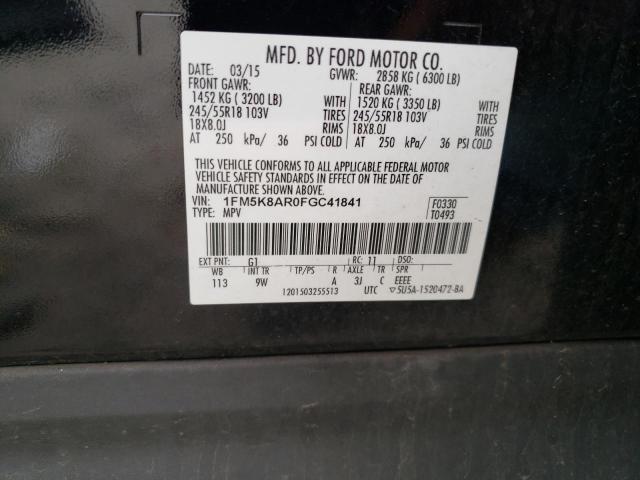 1FM5K8AR0FGC41841 - 2015 FORD EXPLORER POLICE INTERCEPTOR BLACK photo 13