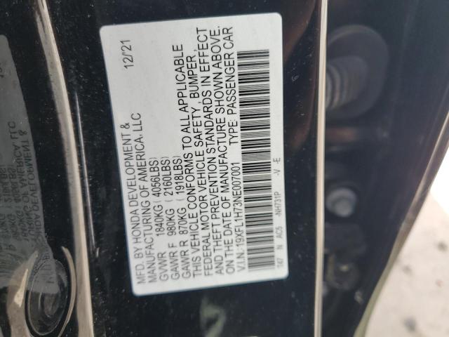 19XFL1H73NE007001 - 2022 HONDA CIVIC EXL BLACK photo 12