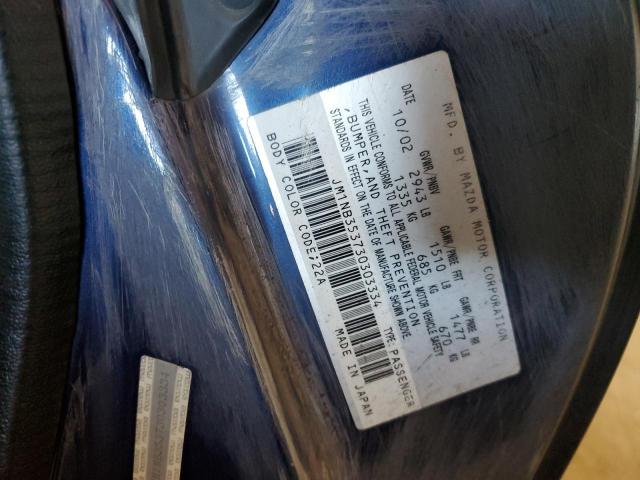 JM1NB353730303334 - 2003 MAZDA MX-5 MIATA BASE BLACK photo 13