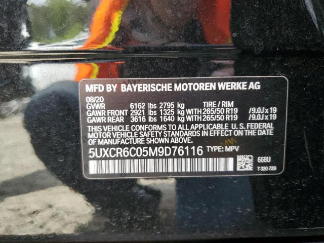 5UXCR6C05M9D76116 - 2021 BMW X5 XDRIVE40I BLACK photo 13