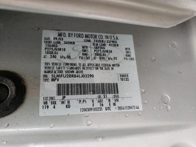 5LMFU28R84LJ03290 - 2004 LINCOLN NAVIGATOR 米色 照片 10