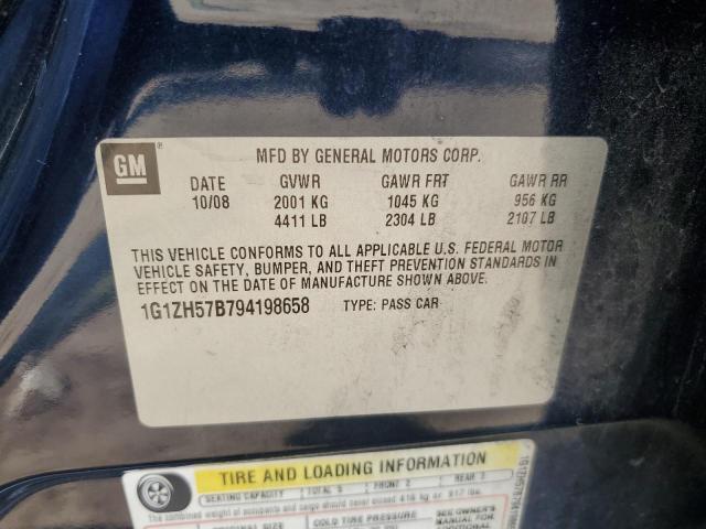 1G1ZH57B794198658 - 2009 CHEVROLET MALIBU 1LT 蓝色 照片 12