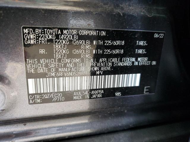 JTME6RFV6ND528881 - 2022 TOYOTA RAV4 XSE GRAY photo 14