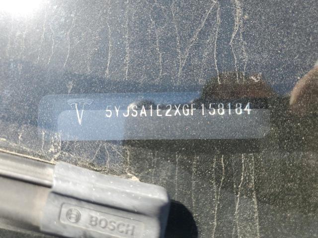 5YJSA1E2XGF158184 - 2016 TESLA MODEL S BLACK photo 12