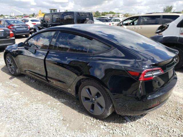 5YJ3E1EB5NF166070 - 2022 TESLA MODEL 3 BLACK photo 2