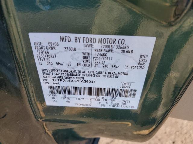 1FTPX14V37FA26041 - 2007 FORD F150 GREEN photo 12