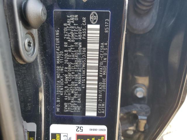 4T1G11AK7MU523768 - 2021 TOYOTA CAMRY SE BLACK photo 12