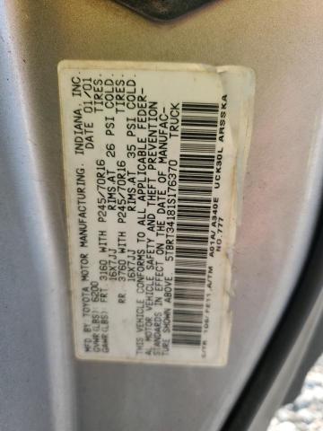 5TBRT34181S176370 - 2001 TOYOTA TUNDRA ACCESS CAB გრაფიტი ფოტო 12