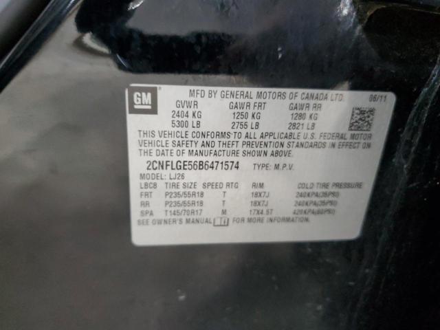 2CNFLGE56B6471574 - 2011 CHEVROLET EQUINOX LTZ BLACK photo 13